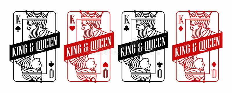 Göra till kung och göra till drottning svart och den röda spela kortillustrationen