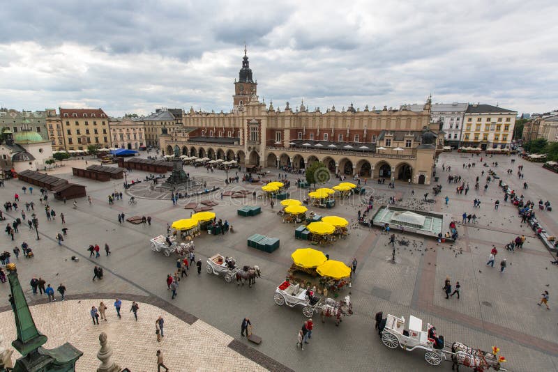 Główny Targowy kwadrat krakow Poland obraz stock Główny Targowy kwadrat krakow Poland obraz stock