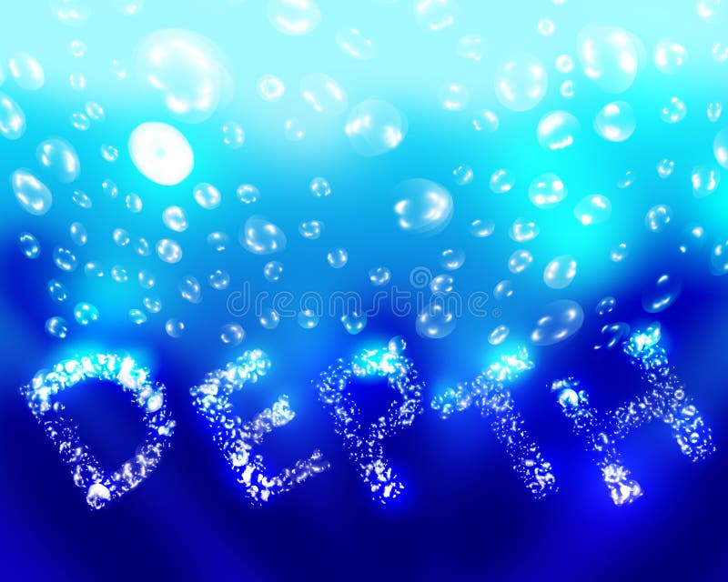 Depth under water with bubbles background. Depth under water with bubbles background