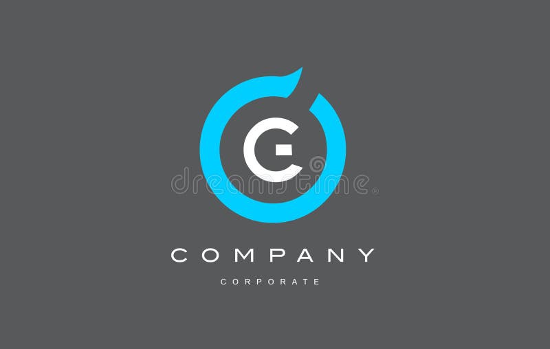 G信件字母表蓝色圈子商标传染媒介设计 皇族释放例证