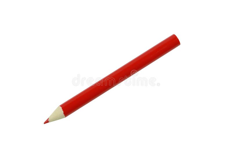 Holzerner Roter Zeichenstift Oder Farbbleistift Lokalisiert Auf Weissem Hintergrund Stockbild Bild Von Zeichenstift Hintergrund