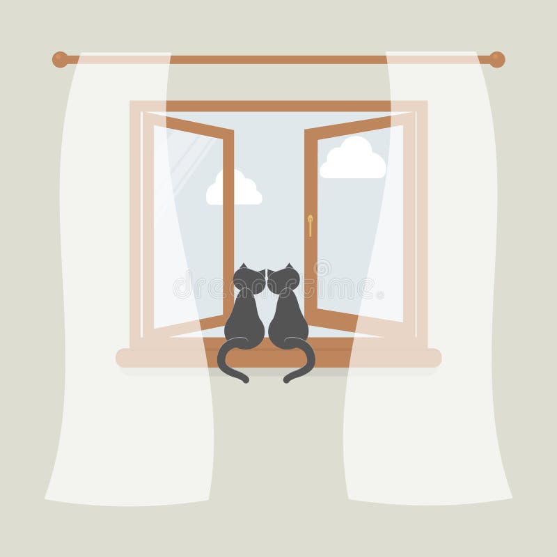 Hölzernes Fenster Mit Tulle Als Gestaltungselement Für