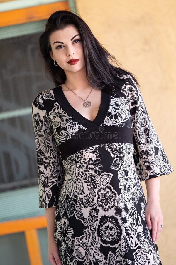 H? bsche M? dchenfrau mit dem dunklen Haar lizenzfreies stockbild