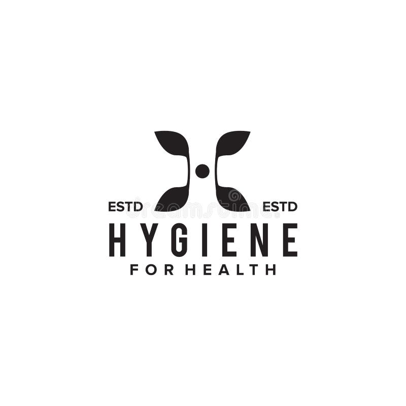 H letter logo incorporated with leaf icon stock illustration