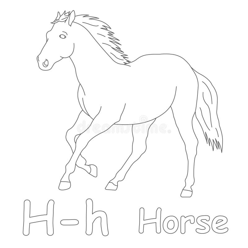 H para a página da coloração do cavalo