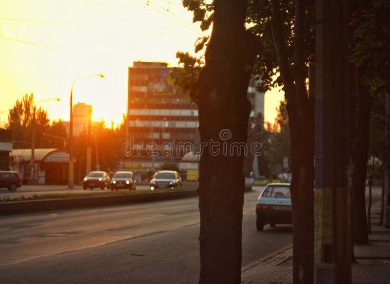 h?rlig solnedg?ng Från den Zaporizhzhia staden i Ukraina arkivfoton h?rlig solnedg?ng Från den Zaporizhzhia staden i Ukraina arkivfoton