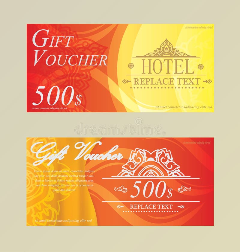Hôtel de carte de bon de bon de chèque-cadeaux, restaurant thaïlandais illustration libre de droits Hôtel de carte de bon de bon de chèque-cadeaux, restaurant thaïlandais illustration libre de droits