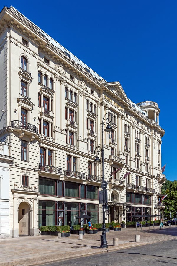 Five stars Hotel Bristol built in 1901 in neo-Renaissance architectural style with Art Noveau interior on July 3, 2015 in Warsaw, Poland. Hotel remains the most luxurious and expensive in town. Five stars Hotel Bristol built in 1901 in neo-Renaissance architectural style with Art Noveau interior on July 3, 2015 in Warsaw, Poland. Hotel remains the most luxurious and expensive in town.