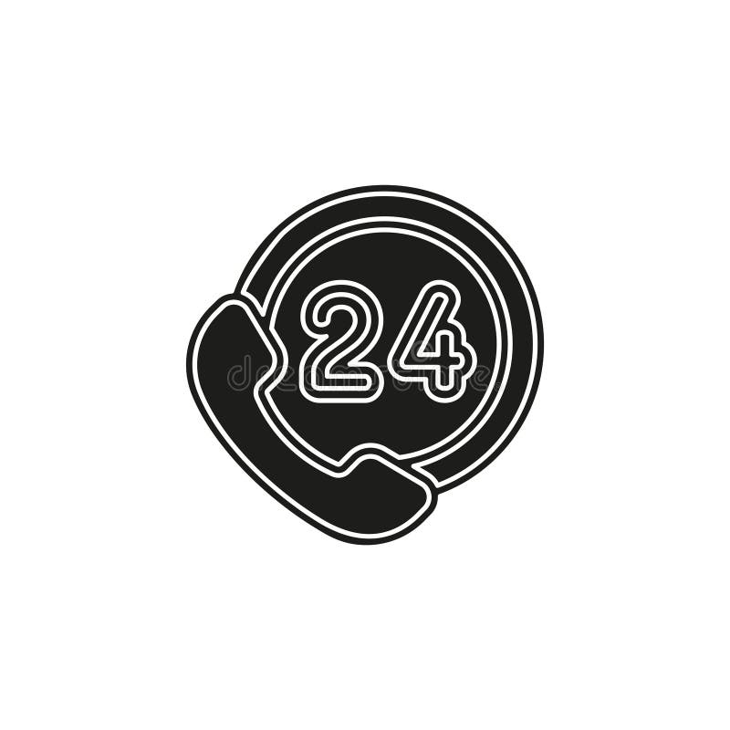 24h центр телефонного обслуживания - значок помощи, служба технической поддержки иллюстрация штока 24h центр телефонного обслуживания - значок помощи, служба технической поддержки иллюстрация штока