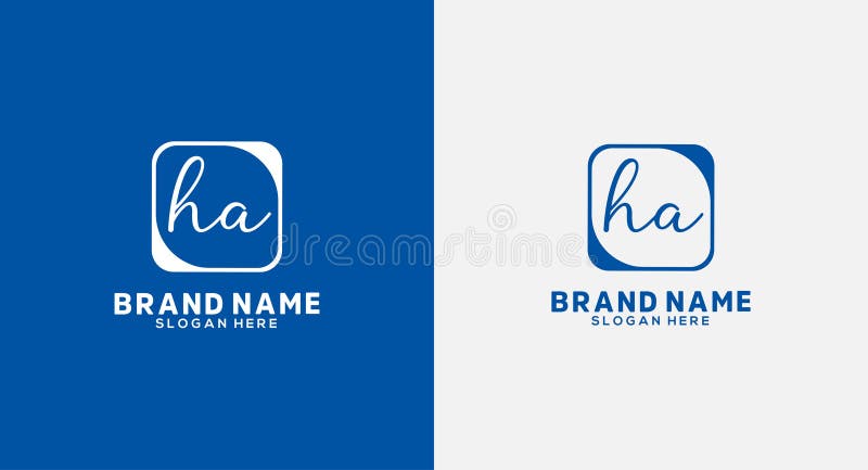 Ha Letter Handwriting Signature Logo ha Logo ha icon Design royalty free illustration
