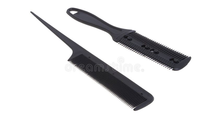 Gereedschap voor het uitdunnen van haar geïsoleerd stock foto