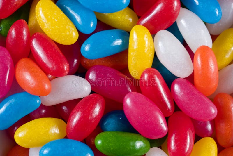 Closeup of jelly beans in assorted rainbow colors. Closeup of jelly beans in assorted rainbow colors