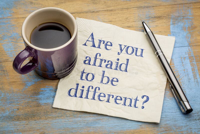 Haben Sie Angst, unterschiedlich zu sein? stockfoto
