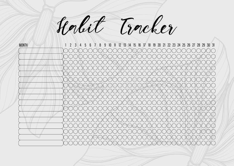 Habit Tracker Template for Monthly.Planner Checklist Ready To Print