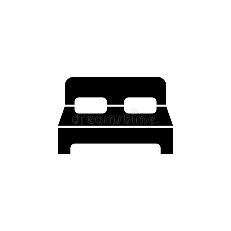 Habitación doble, icono plano del vector de la cama grande libre illustration Habitación doble, icono plano del vector de la cama grande libre illustration