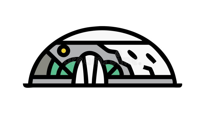 Habitat della cupola geodetica in un paesaggio resistente con un'intelligenza artificiale generativa di progettazione vettoriale. Illustrazione di una struttura a dome geodetica situata in un paesaggio naturale resistente. Questo progetto vettoriale rappresenta gli habitat futuri fuori rete di avamposti scientifici viventi e adattamento umano in ambienti difficili. Ideale per l'esplorazione spaziale sopravvivenza ed ecoturismo progettazione Vettore Generative AI
