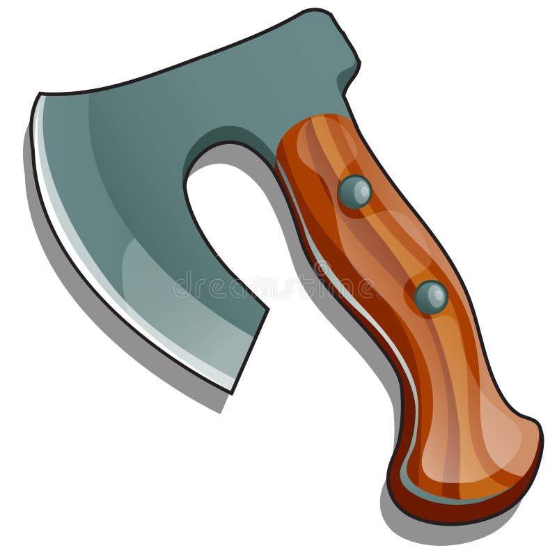 Hacha de acero con la manija de madera aislada en el fondo blanco Ejemplo del primer de la historieta del vector ilustración del vector Hacha de acero con la manija de madera aislada en el fondo blanco Ejemplo del primer de la historieta del vector ilustración del vector