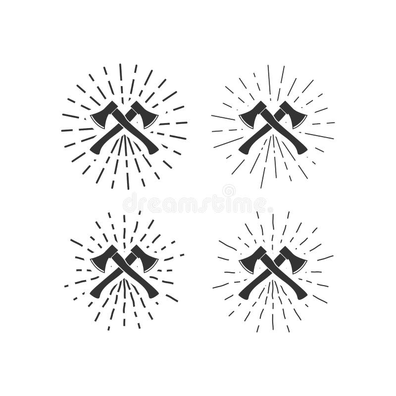 Haches avec des illustrations de rayon de soleil illustration libre de droits Haches avec des illustrations de rayon de soleil illustration libre de droits