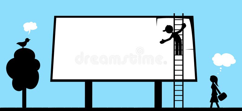Haciendo publicidad del VECTOR de las situaciones EDITABLE stock de ilustración Haciendo publicidad del VECTOR de las situaciones EDITABLE stock de ilustración