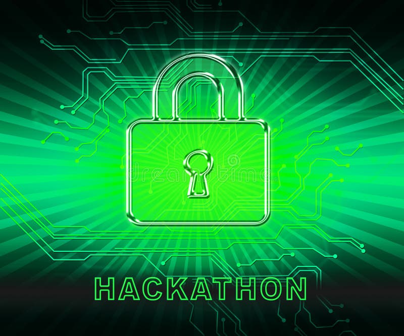 Hackathon Technology Threat Online Coding 2d Illustration stock illustration