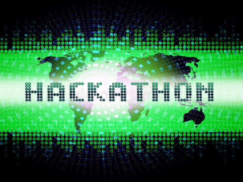 Hackathon Technology Threat Online Coding 2d Illustration stock illustration