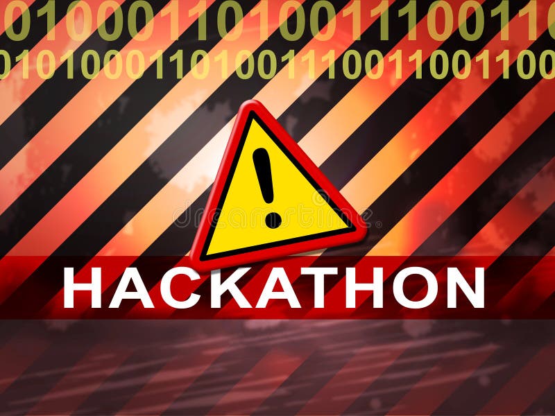 Hackathon Technology Threat Online Coding 2d Illustration stock illustration