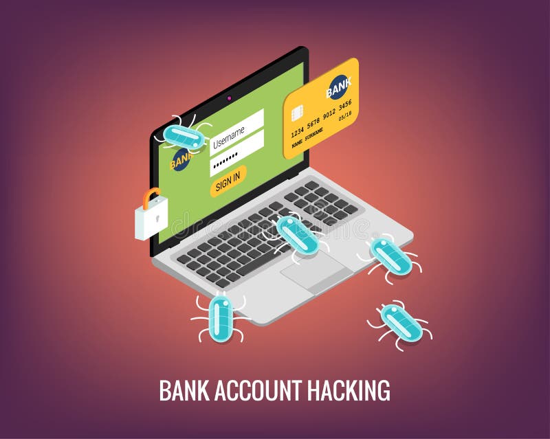 Hacker activity computer and viruses bank account hacking flat illustration. Hacker activity computer and viruses bank account hacking flat illustration stock illustration Hacker activity computer and viruses bank account hacking flat illustration. Hacker activity computer and viruses bank account hacking flat illustration stock illustration