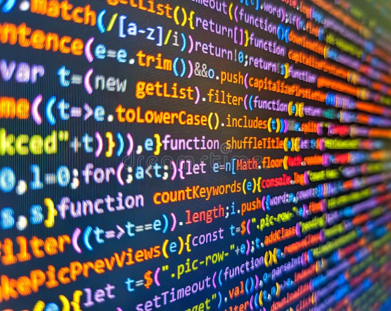 Hacker background. Program development concept. Coding cyberspace concept. Script on computer with source code. Programming code on computer screen. Innovative startup project. Web app coding. Coding text hacker concept stock images, royalty-free photos and pictures