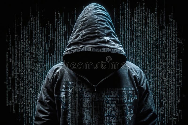 Hacker cu cârlig cu fundal cod de programare. ai generativ vector illustration