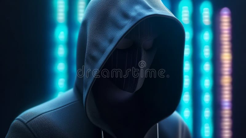 Hacker cu cârlig fără față. ai generativ stock illustration