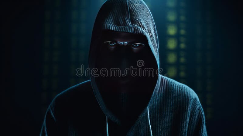 Hacker cu cârlig fără față. ai generativ stock illustration