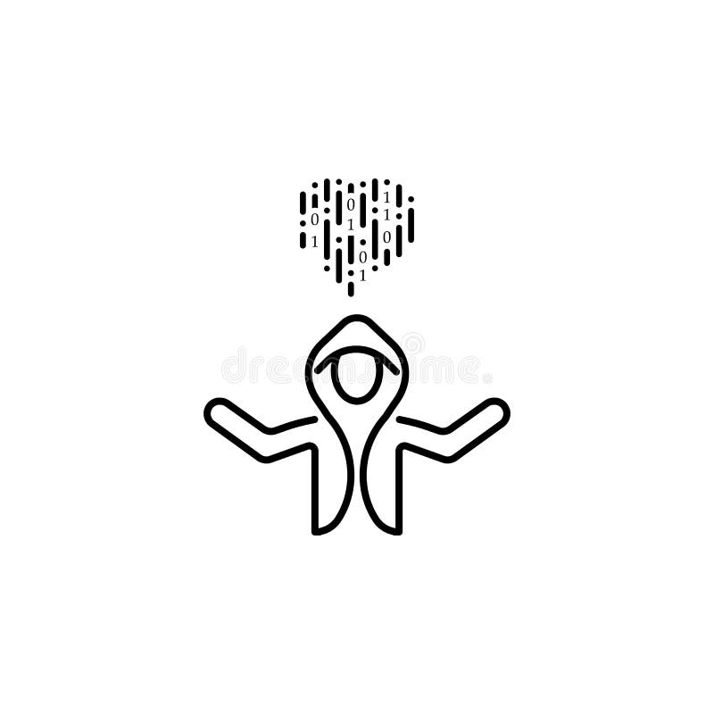 Hacker, hacking icon on white background. Can be used for web, logo, mobile app, UI UX stock illustration