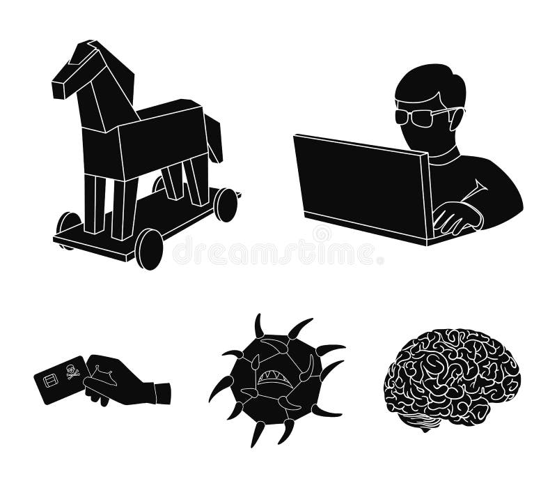 Hacker, hacking, system, internet. Hackers and hacking set collection icons in black style vector symbol stock stock illustration