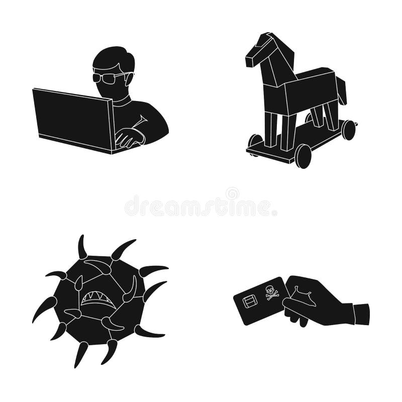 Hacker, hacking, system, internet. Hackers and hacking set collection icons in black style vector symbol stock royalty free illustration
