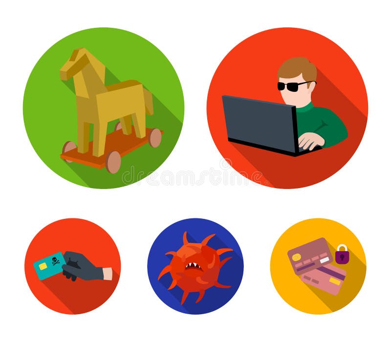 Hacker, hacking, system, internet. Hackers and hacking set collection icons in flat style vector symbol stock stock illustration