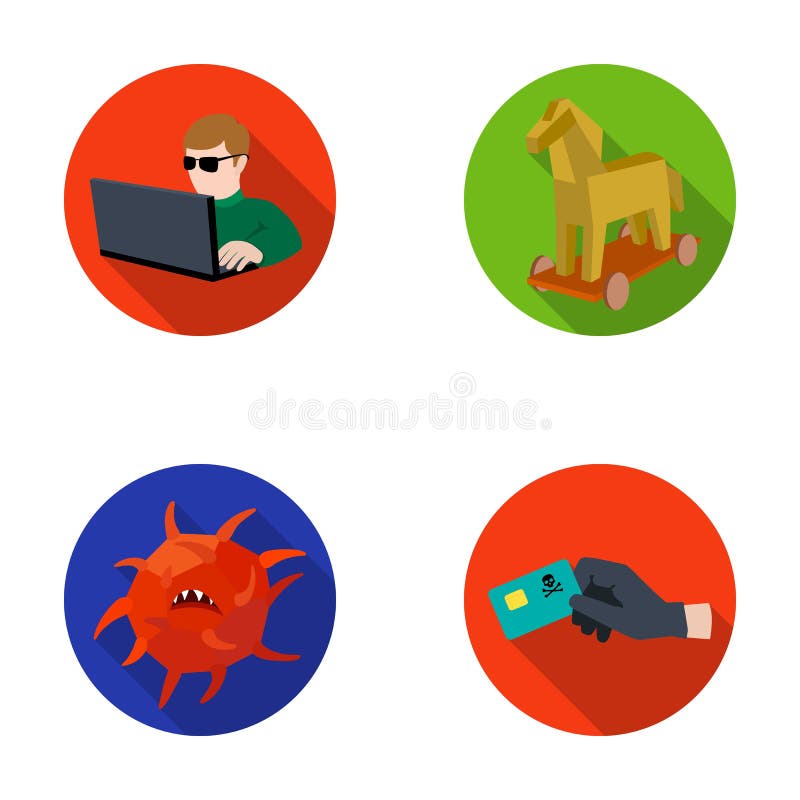 Hacker, hacking, system, internet. Hackers and hacking set collection icons in flat style vector symbol stock stock illustration