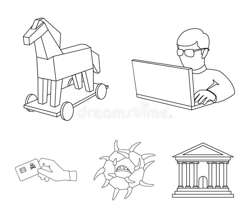 Hacker, hacking, system, internet. Hackers and hacking set collection icons in outline style vector symbol stock vector illustration