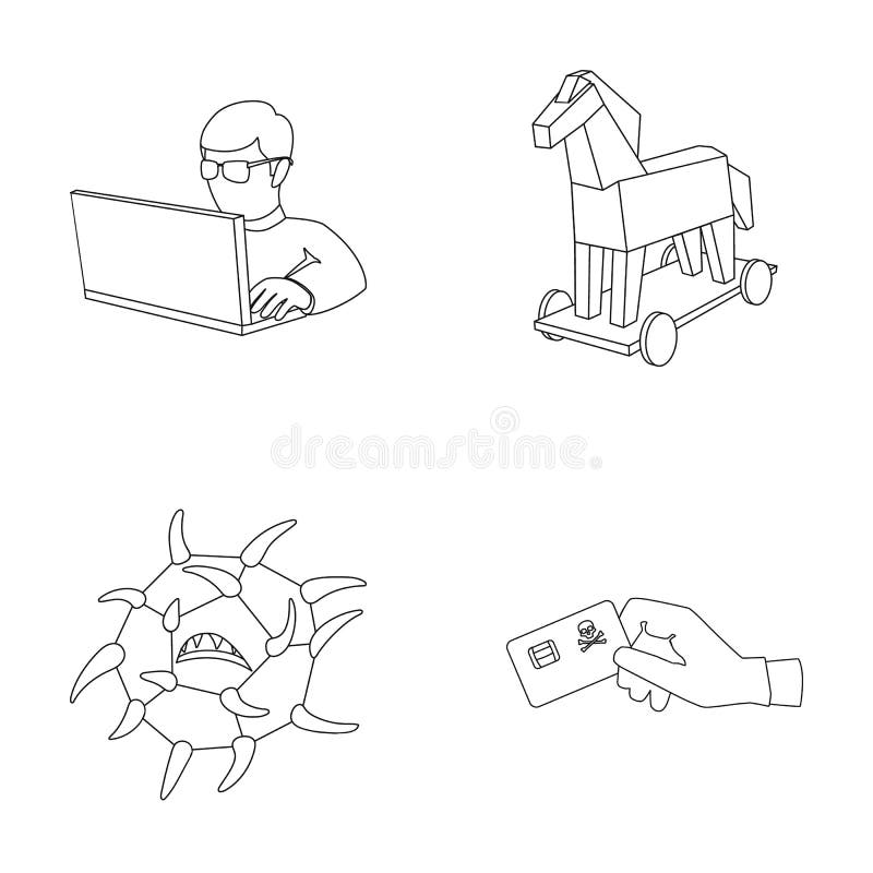 Hacker, hacking, system, internet. Hackers and hacking set collection icons in outline style vector symbol stock stock illustration