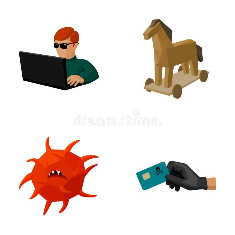 Hacker, hacking, system, internet. Hackers and hacking set collection icons in cartoon style vector symbol stock royalty free illustration