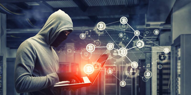Hacker Hunting for Crypto Currency Stock Image - Image of digital ...