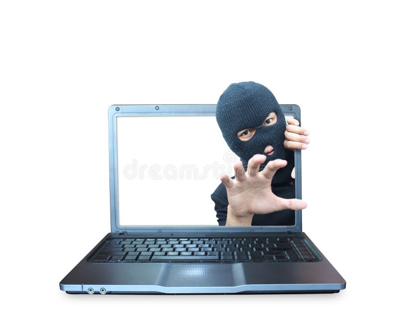 Hacker on notebook royalty free stock images