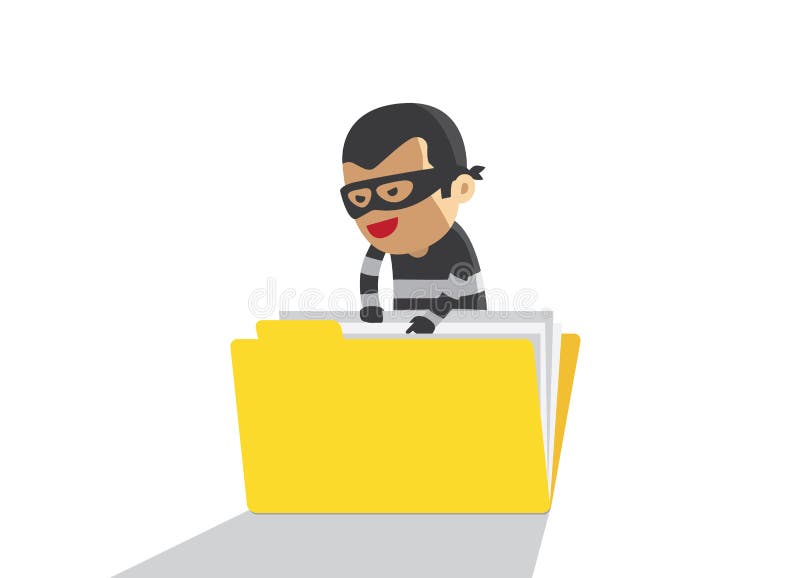Hacker robbery secret data royalty free illustration