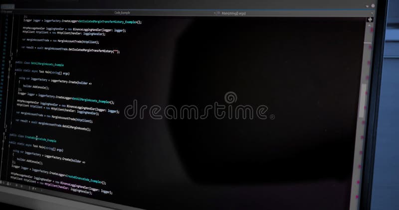 Codul programului de derulare a hackerilor pe computer notebook stock footage