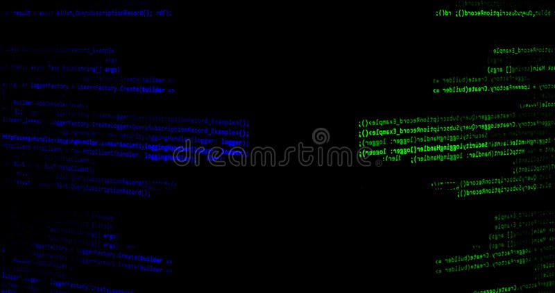 Codul programului de defilare a hackerilor pe baza conceptului de securitate informatică a laptopului stock video footage