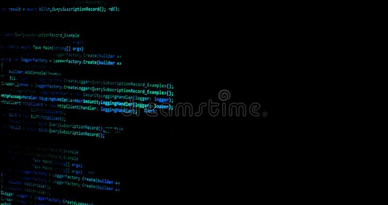 Codul programului de derulare a hackerilor pe computer notebook stock video footage