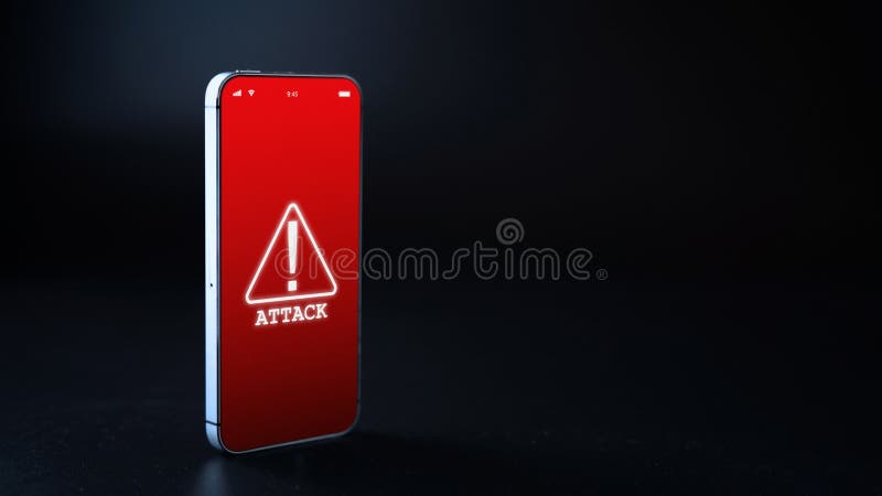 Hacker security cyber attack smartphone. Digital mobile phone isolated on black. Internet web hack technology. Login and vector illustration