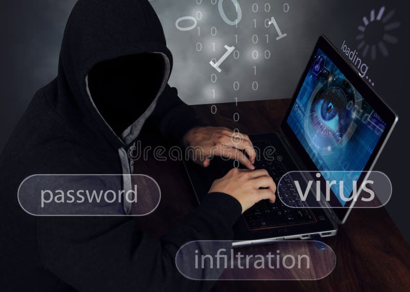 Hacker stealing data stock photos