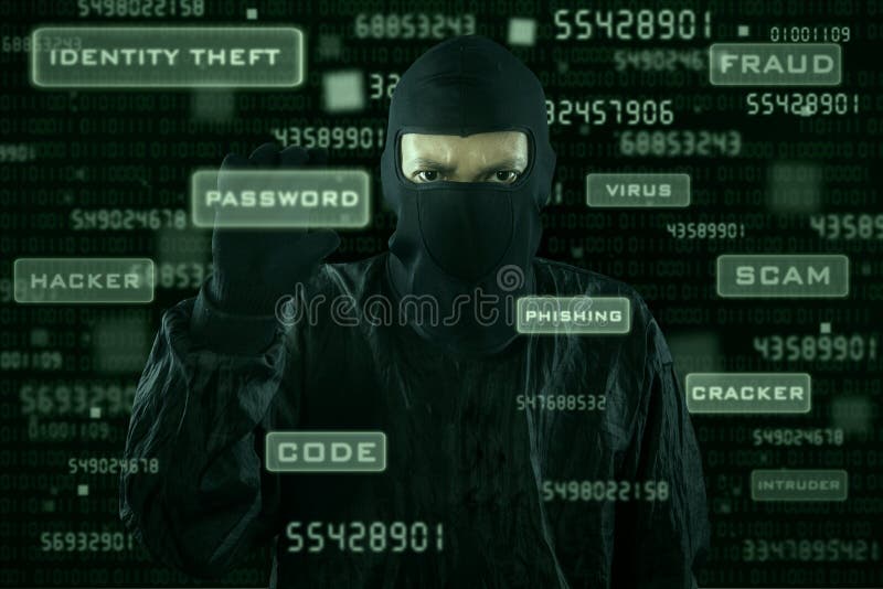 Hacker taking password from modern interface royalty free stock photography Hacker taking password from modern interface royalty free stock photography