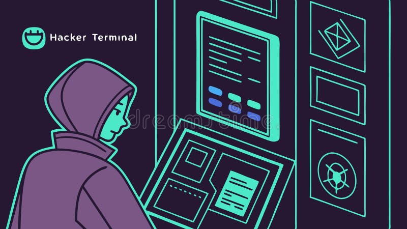 Hacker terminal interface, cyber security, coding, digital tech vector design Generative AI vector illustration