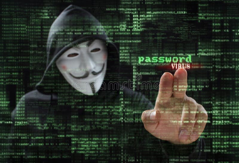 Hacker at work stock images